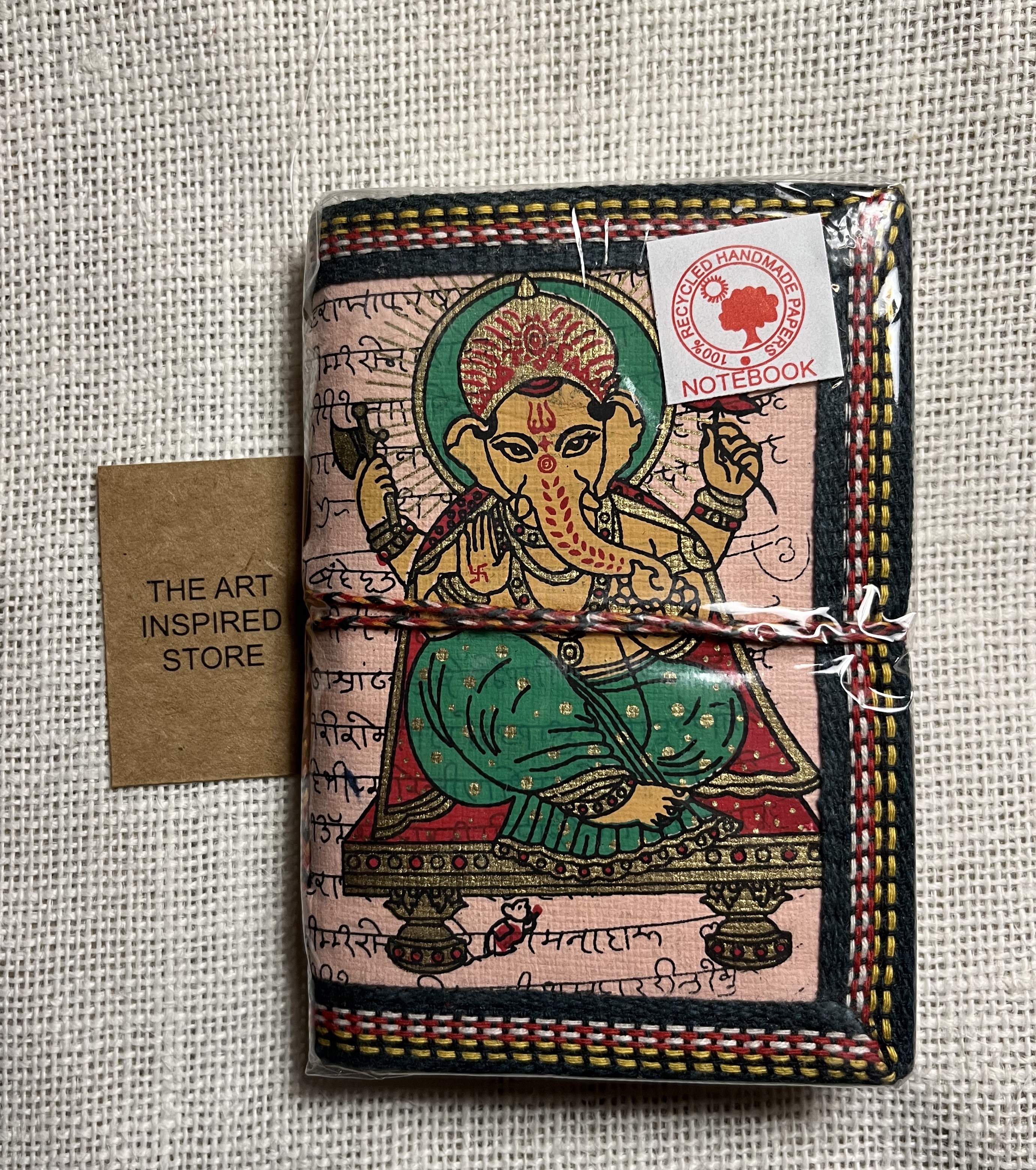 Kaagaz Handcrafted Pocket Notebook | 'Elephant' Print | A Shade of Peach