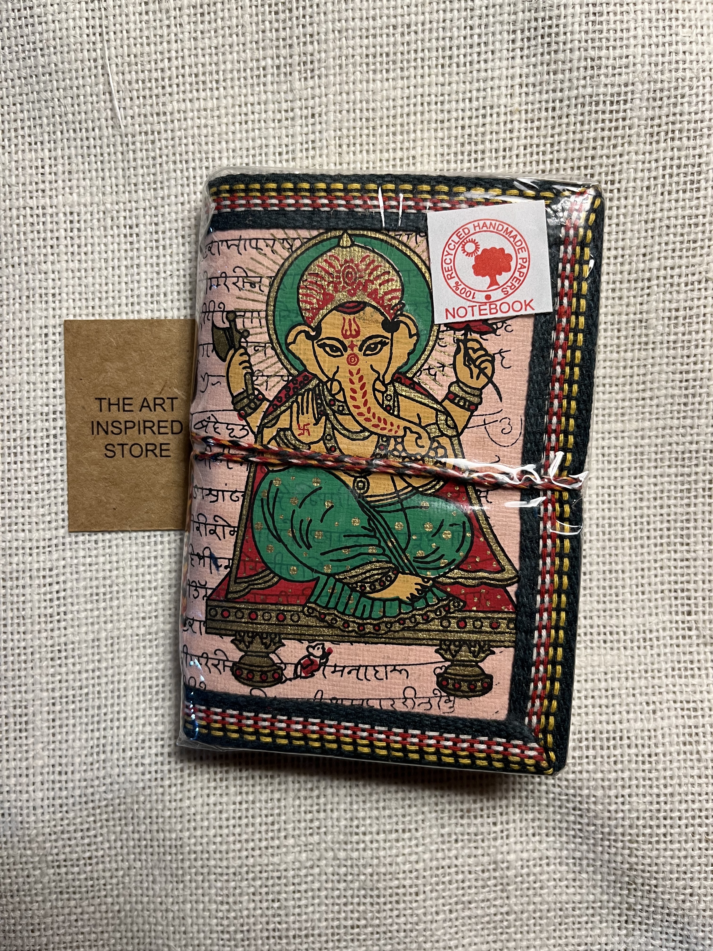 Kaagaz Handcrafted Pocket Notebook | 'Elephant' Print | A Shade of Peach