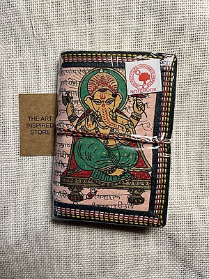 Kaagaz Handcrafted Pocket Notebook | 'Elephant' Print | A Shade of Peach