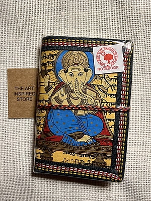 Kaagaz Handcrafted Pocket Notebook | 'Ganesh' Print | A Shade of Purple