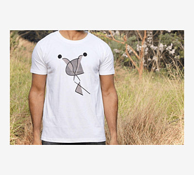 'Symphony' Half Sleeve Tee White