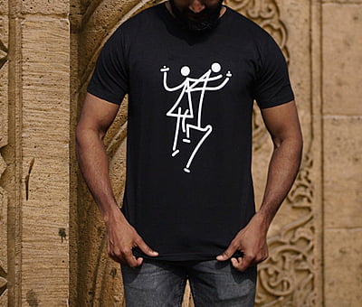 'Dance' Half Sleeve Unisex Crew Neck Tee (Black) 'Dance' Half Sleeve Unisex Crew Neck Tee (Black)
