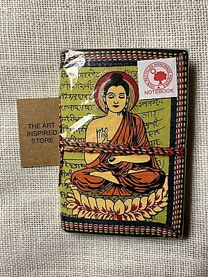 Kaagaz Handcrafted Pocket Diary | Buddha Print | A Shade of Green